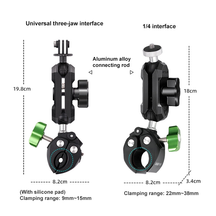 RUIGPRO Crab Clamp Action Camera Bracket 1/4 Ball Head with Phone Clamp - Holder by RUIGPRO | Online Shopping South Africa | PMC TechLife | Buy Now Pay Later Mobicred