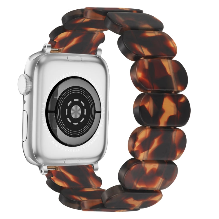 For Apple Watch Series 4 40mm Stretch Rope Resin Watch Band(Tortoiseshell) - Watch Bands by PMC Jewellery | Online Shopping South Africa | PMC Jewellery