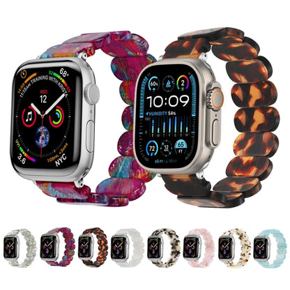 For Apple Watch Series 6 44mm Stretch Rope Resin Watch Band(Tortoiseshell) - Watch Bands by PMC Jewellery | Online Shopping South Africa | PMC Jewellery