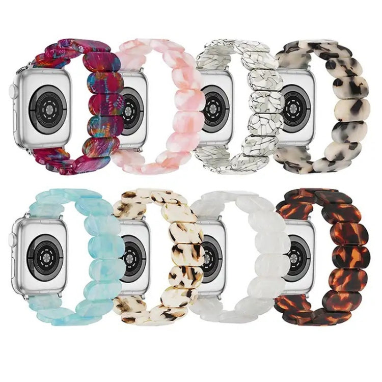 For Apple Watch SE 40mm Stretch Rope Resin Watch Band(Tortoiseshell) - Watch Bands by PMC TechLife | Online Shopping South Africa | PMC TechLife