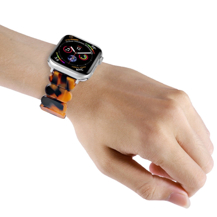 For Apple Watch SE 44mm Stretch Rope Resin Watch Band(Tortoiseshell) - Watch Bands by PMC TechLife | Online Shopping South Africa | PMC TechLife