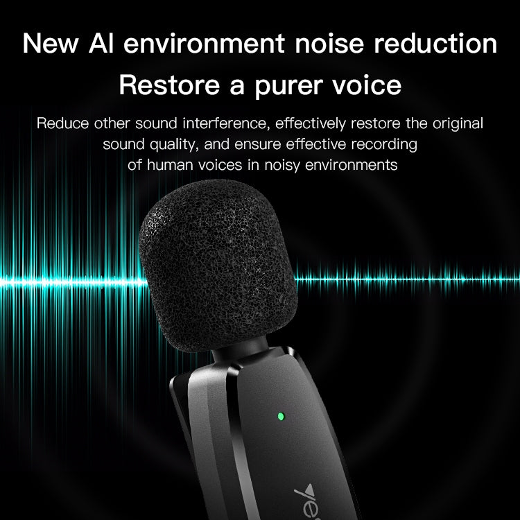 YESIDO KR11 Low-latency Wireless Lavalier Microphone with Type-C Receiver(Black) - Microphone by Yesido | Online Shopping South Africa | PMC TechLife | Buy Now Pay Later Mobicred