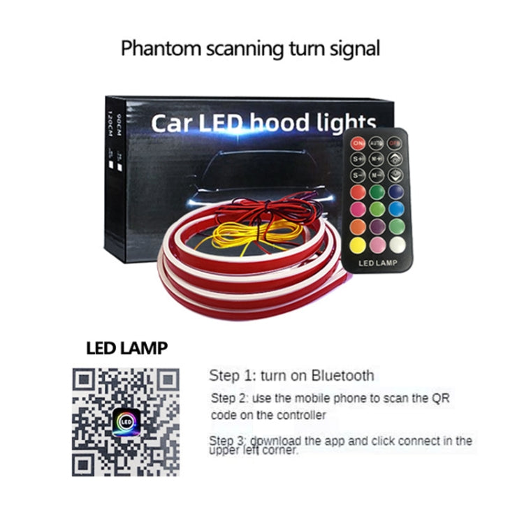 Car Startup Scan Through Hood LED Daytime Running Atmosphere Light, APP Control, Length:1.5m(Symphony) - Running Lights by PMC Jewellery | Online Shopping South Africa | PMC Jewellery