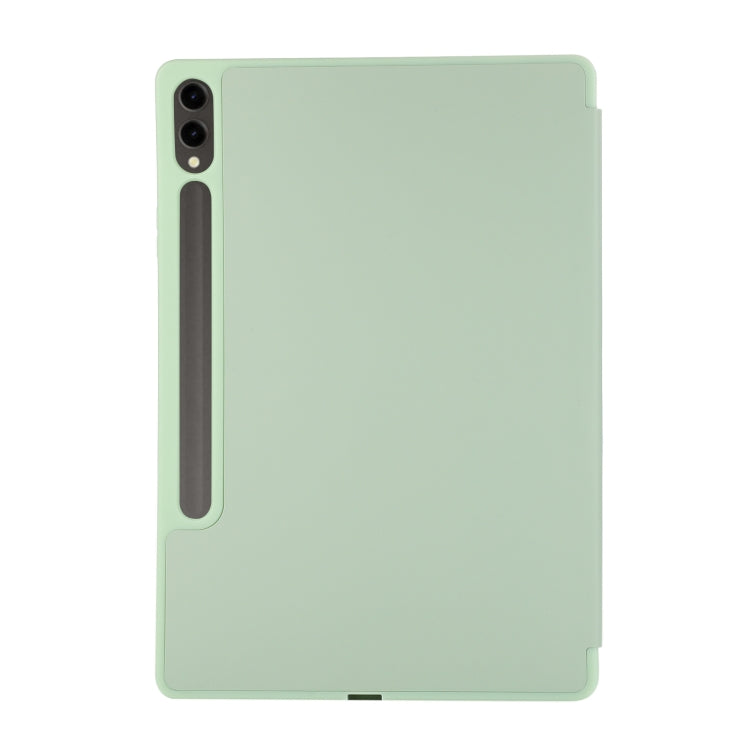 For Samsung Galaxy Tab S9 FE+ 3-Fold Pure Color TPU Leather Tablet Case with Pen Slot(Green) - Galaxy Tab S9 FE+ by PMC Jewellery | Online Shopping South Africa | PMC Jewellery | Buy Now Pay Later Mobicred