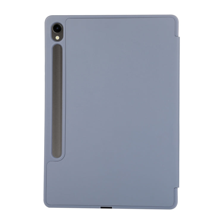 For Samsung Galaxy Tab S9 FE 3-Fold Pure Color TPU Leather Tablet Case with Pen Slot(Lavender) - Galaxy Tab S9 FE by PMC Jewellery | Online Shopping South Africa | PMC Jewellery