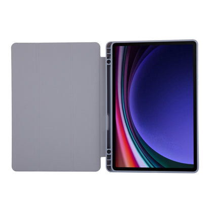 For Samsung Galaxy Tab S9 FE 3-Fold Pure Color TPU Leather Tablet Case with Pen Slot(Lavender) - Galaxy Tab S9 FE by PMC Jewellery | Online Shopping South Africa | PMC Jewellery