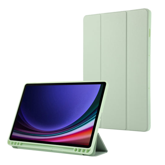 For Samsung Galaxy Tab S9 3-Fold Pure Color TPU Leather Tablet Case with Pen Slot(Green) - Galaxy Tab S9 Cases by PMC Jewellery | Online Shopping South Africa | PMC Jewellery | Buy Now Pay Later Mobicred