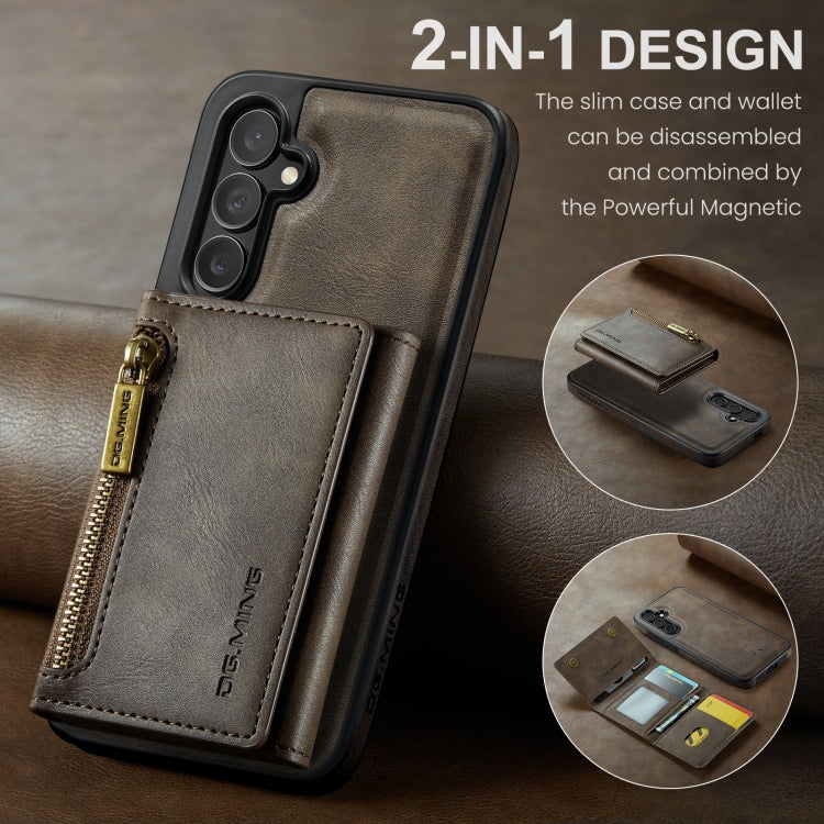 For Samsung Galaxy S24+ 5G DG.MING M5 Series Zip RFID Multi Card Detachable Leather Phone Case(Coffee) - Galaxy S24+ 5G Cases by DG.MING | Online Shopping South Africa | PMC Jewellery | Buy Now Pay Later Mobicred