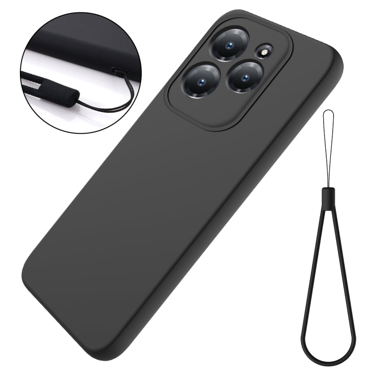 For Infinix Hot 40/Hot 40 Pro Solid Color Liquid Silicone Dropproof Full Coverage Protective Case(Black) - Infinix Cases by PMC TechLife | Online Shopping South Africa | PMC TechLife | Buy Now Pay Later Mobicred
