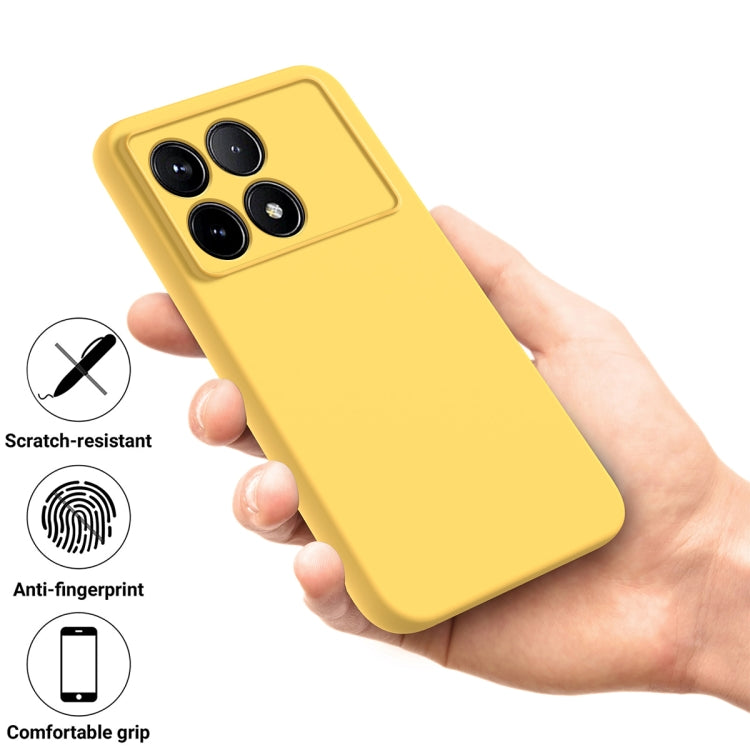 For Xiaomi Poco X6 Pro 5G/Redmi K70E Solid Color Liquid Silicone Dropproof Full Coverage Phone Case(Yellow) - K70E Cases by PMC TechLife | Online Shopping South Africa | PMC TechLife | Buy Now Pay Later Mobicred