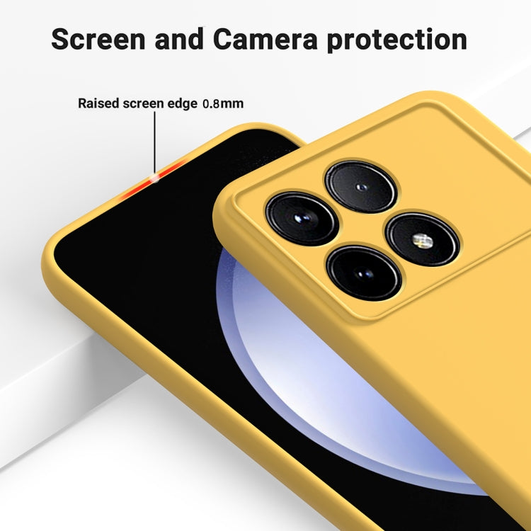 For Xiaomi Poco X6 Pro 5G/Redmi K70E Solid Color Liquid Silicone Dropproof Full Coverage Phone Case(Yellow) - K70E Cases by PMC TechLife | Online Shopping South Africa | PMC TechLife | Buy Now Pay Later Mobicred