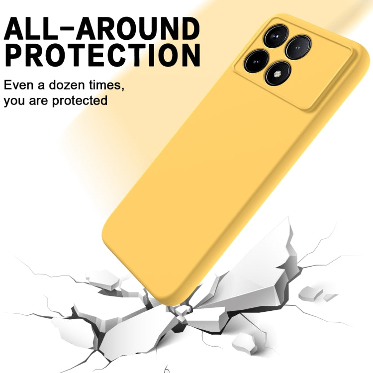 For Xiaomi Poco X6 Pro 5G/Redmi K70E Solid Color Liquid Silicone Dropproof Full Coverage Phone Case(Yellow) - K70E Cases by PMC TechLife | Online Shopping South Africa | PMC TechLife | Buy Now Pay Later Mobicred