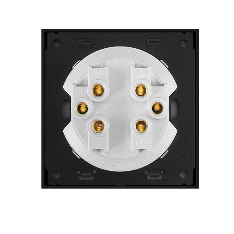 86mm Round LED Tempered Glass Switch Panel, Gray Round Glass, Style:Four Billing Control - Switch by PMC Jewellery | Online Shopping South Africa | PMC Jewellery | Buy Now Pay Later Mobicred