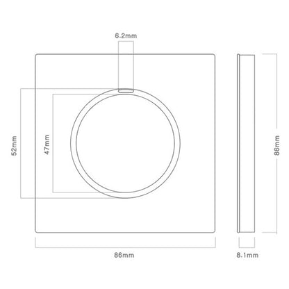 86mm Round LED Tempered Glass Switch Panel, Gray Round Glass, Style:Four Open Dual Control - Switch by PMC Jewellery | Online Shopping South Africa | PMC Jewellery | Buy Now Pay Later Mobicred