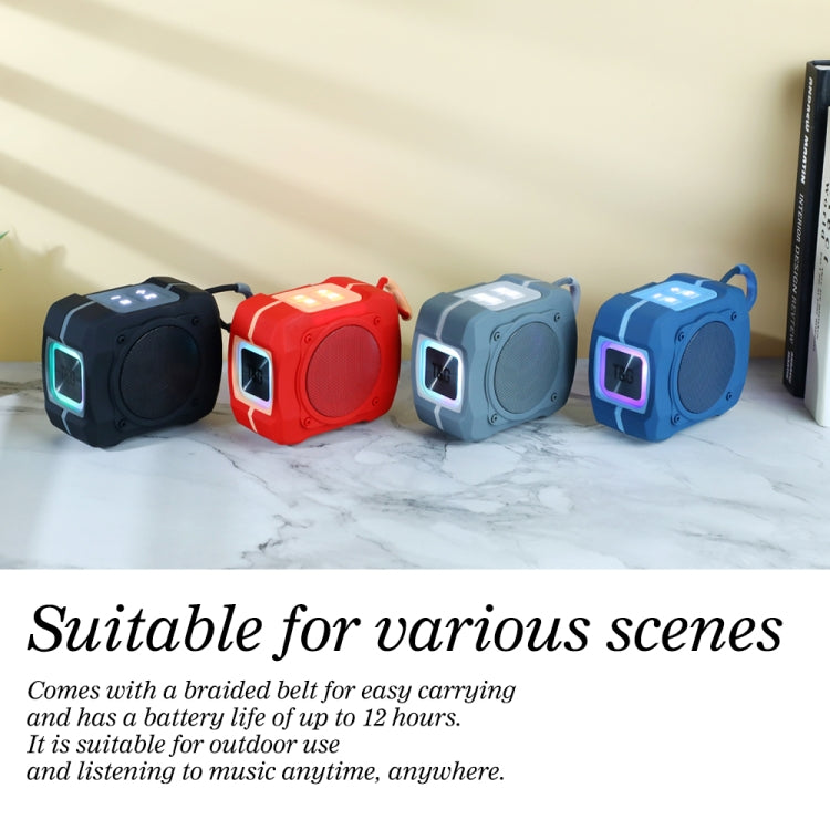 T&G TG661 Colorful LED Portable Outdoor Wireless Bluetooth Speaker(Grey) - free shipping - PMC Jewellery - Order now!
