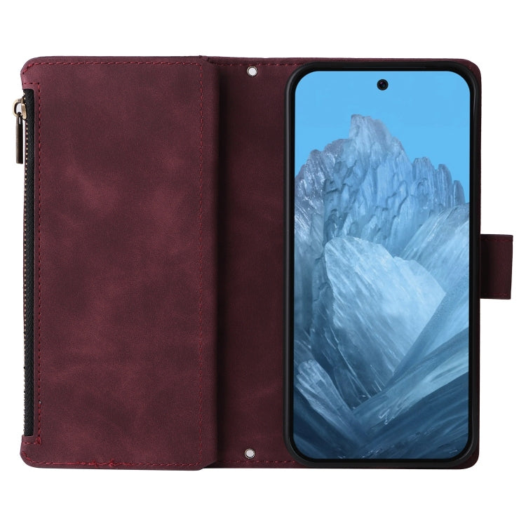 For Google Pixel 9 Multifunctional Multi-Card Wallet Phone Leather Case(Wine Red) - Google Cases by PMC TechLife | Online Shopping South Africa | PMC TechLife | Buy Now Pay Later Mobicred