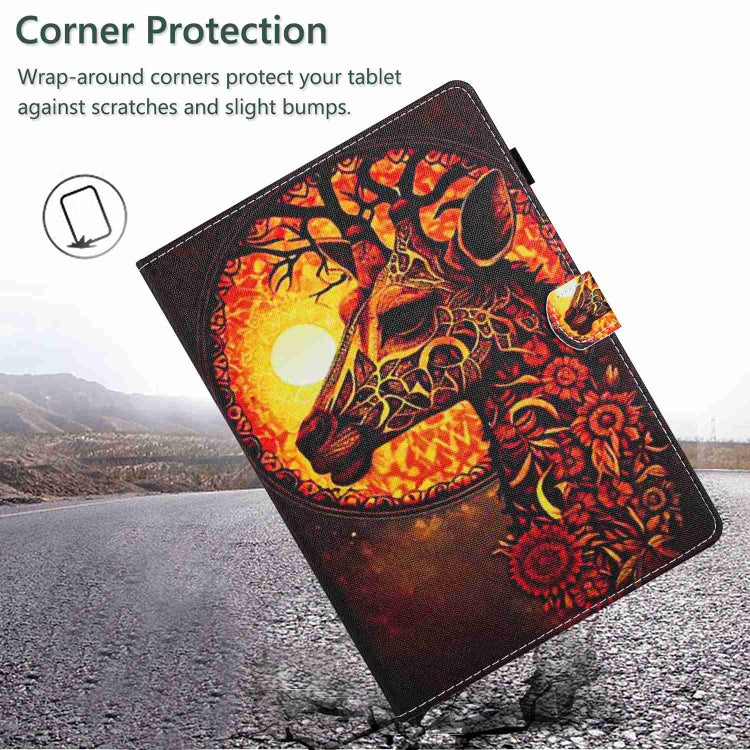 For 10 inch Painted Pattern Stitching Leather Tablet Case(Flower Deer) - 10 - 11 inch by PMC TechLife | Online Shopping South Africa | PMC TechLife | Buy Now Pay Later Mobicred