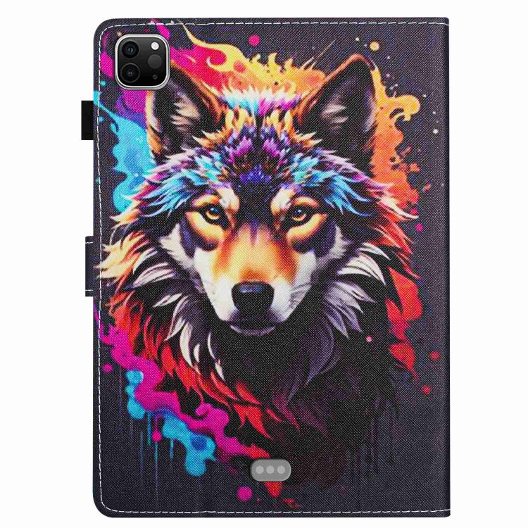 For iPad 11 Pro 2024 / 2020 / Air 4 10.9 Painted Pattern Stitching Smart Leather Tablet Case(Colorful Wolf) - iPad Air (2022) / (2020) 10.9 Cases by PMC TechLife | Online Shopping South Africa | PMC TechLife | Buy Now Pay Later Mobicred