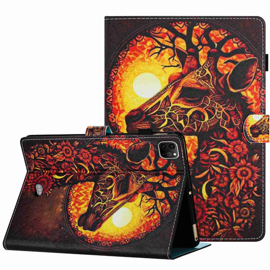 For iPad 11 Pro 2024 / 2020 / Air 4 10.9 Painted Pattern Stitching Smart Leather Tablet Case(Flower Deer) - iPad Air (2022) / (2020) 10.9 Cases by PMC Jewellery | Online Shopping South Africa | PMC Jewellery | Buy Now Pay Later Mobicred