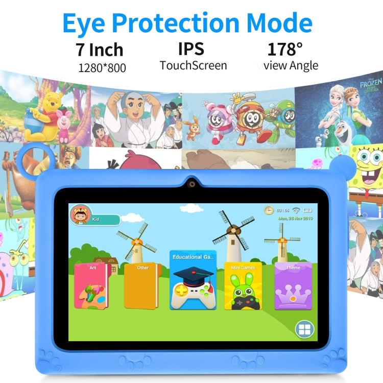 A133 7 inch Kid Tablet with Silicone Case,  2GB+32GB, Android 11 Allwinner A133 Quad Core CPU Support Parental Control Google Play(Blue) -  by PMC Jewellery | Online Shopping South Africa | PMC Jewellery