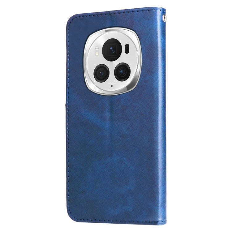 For Honor Magic6 Pro Fashion Calf Texture Zipper Leather Phone Case(Blue) - Honor Cases by PMC Jewellery | Online Shopping South Africa | PMC Jewellery | Buy Now Pay Later Mobicred