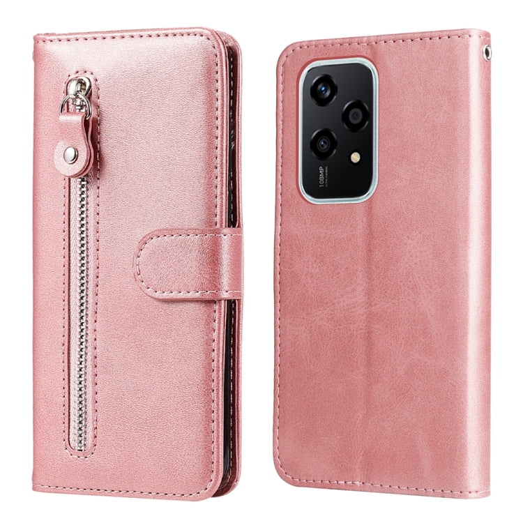 For Honor 200 Lite Global Fashion Calf Texture Zipper Leather Phone Case(Rose Gold) - Honor Cases by PMC TechLife | Online Shopping South Africa | PMC TechLife | Buy Now Pay Later Mobicred