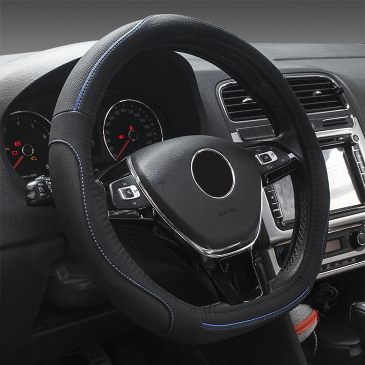 D Style Car Universal Anti-skid Steering Wheel Cover, Diameter: 38cm(Black Blue Line) - Steering Wheel Accessories by PMC TechLife | Online Shopping South Africa | PMC TechLife | Buy Now Pay Later Mobicred