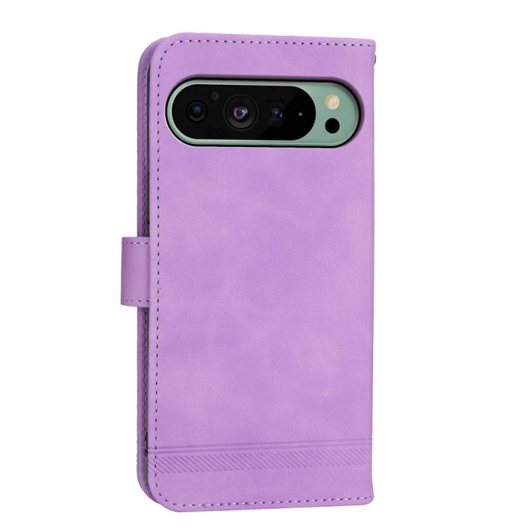 For Google Pixel 9 Dierfeng Dream Line TPU + PU Leather Phone Case(Purple) - Google Cases by PMC Jewellery | Online Shopping South Africa | PMC Jewellery | Buy Now Pay Later Mobicred