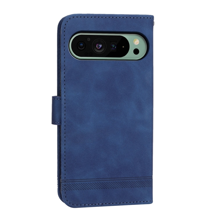 For Google Pixel 9 Dierfeng Dream Line TPU + PU Leather Phone Case(Blue) - Google Cases by PMC Jewellery | Online Shopping South Africa | PMC Jewellery | Buy Now Pay Later Mobicred