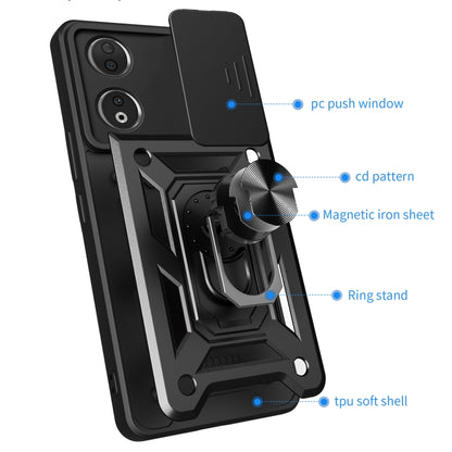 For Honor 90 5G Sliding Camera Cover Design TPU+PC Phone Case(Black) - Honor Cases by PMC Jewellery | Online Shopping South Africa | PMC Jewellery