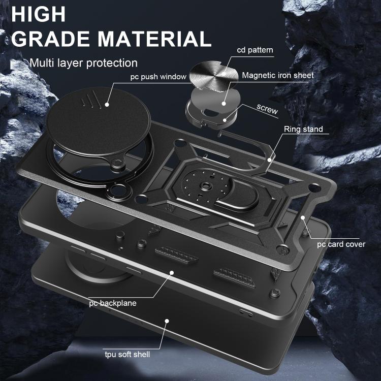 For Honor X60 Pro / X9c Sliding Camera Cover Design TPU+PC Phone Case(Black) - free shipping - PMC TechLife - Order now!