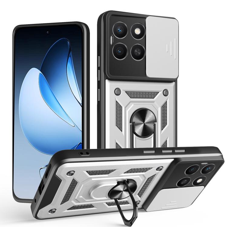 For Honor X8c 4G Sliding Camera Cover Design TPU+PC Phone Case(Silver) - free shipping - PMC TechLife - Order now!