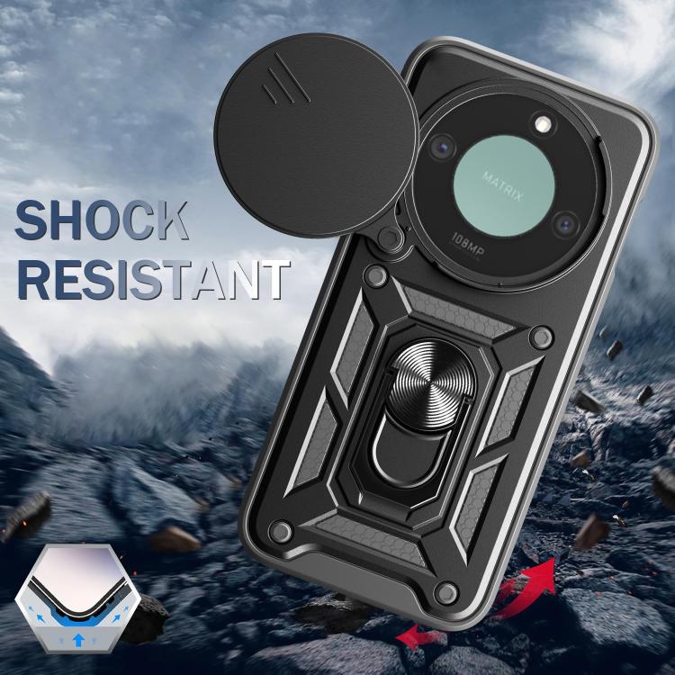 For Honor X9c Smart Sliding Camera Cover Design TPU+PC Phone Case(Black) - free shipping - PMC TechLife - Order now!
