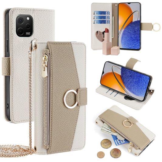 For Huawei nova Y61 Crossbody Litchi Texture Leather Phone Case(White) - Huawei Cases by PMC Jewellery | Online Shopping South Africa | PMC Jewellery | Buy Now Pay Later Mobicred