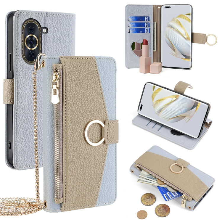 For Huawei nova 10 Pro Crossbody Litchi Texture Leather Phone Case(Blue) - Huawei Cases by PMC TechLife | Online Shopping South Africa | PMC TechLife | Buy Now Pay Later Mobicred