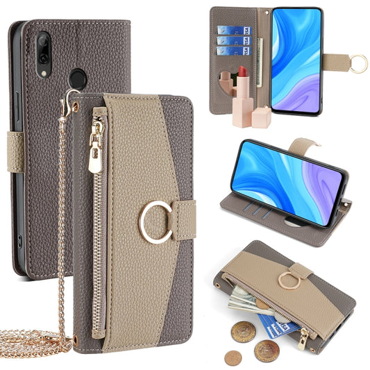 For Huawei P Smart Z / Enjoy 10 Plus Crossbody Litchi Texture Leather Phone Case(Grey) - Huawei Cases by PMC Jewellery | Online Shopping South Africa | PMC Jewellery | Buy Now Pay Later Mobicred