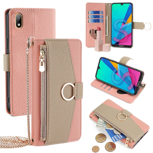 For Huawei Y5 2019 / Honor 8S Crossbody Litchi Texture Leather Phone Case(Pink) - Huawei Cases by PMC Jewellery | Online Shopping South Africa | PMC Jewellery | Buy Now Pay Later Mobicred