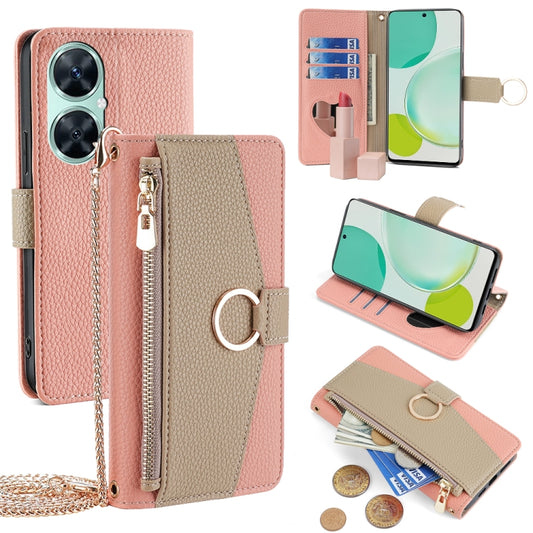 For Huawei Enjoy 60 Pro/Nova 11i/Maimang 20 Crossbody Litchi Texture Leather Phone Case(Pink) - Huawei Cases by PMC Jewellery | Online Shopping South Africa | PMC Jewellery | Buy Now Pay Later Mobicred