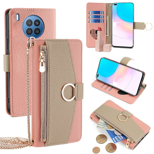 For Huawei nova 8i Crossbody Litchi Texture Leather Phone Case(Pink) - Huawei Cases by PMC Jewellery | Online Shopping South Africa | PMC Jewellery | Buy Now Pay Later Mobicred