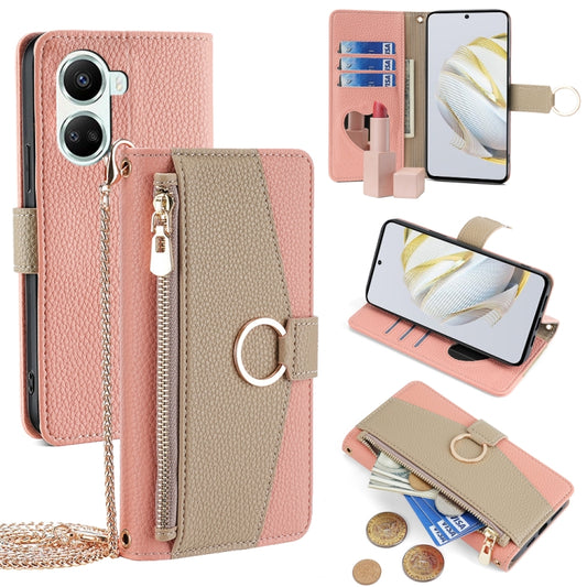 For Huawei nova 10 SE Crossbody Litchi Texture Leather Phone Case(Pink) - Huawei Cases by PMC Jewellery | Online Shopping South Africa | PMC Jewellery | Buy Now Pay Later Mobicred