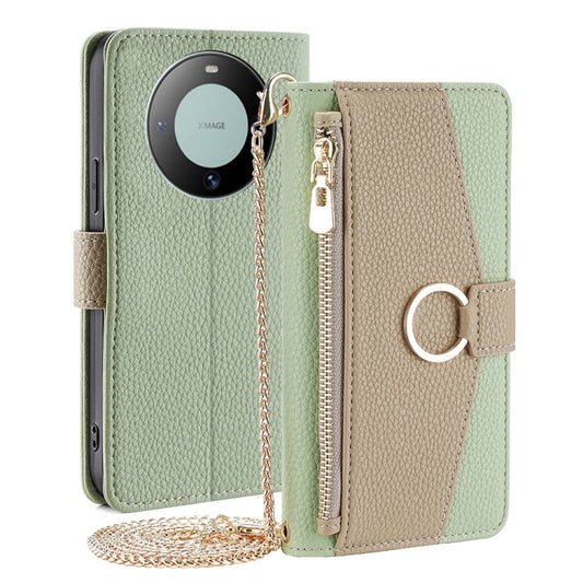 For Huawei Mate 60 Crossbody Litchi Texture Leather Phone Case(Green) - Huawei Cases by PMC Jewellery | Online Shopping South Africa | PMC Jewellery | Buy Now Pay Later Mobicred