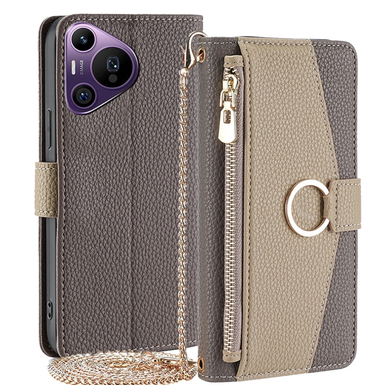 For Huawei Pura 70 Pro / 70 Pro+ 5G Crossbody Litchi Texture Leather Phone Case(Grey) - Huawei Cases by PMC Jewellery | Online Shopping South Africa | PMC Jewellery | Buy Now Pay Later Mobicred