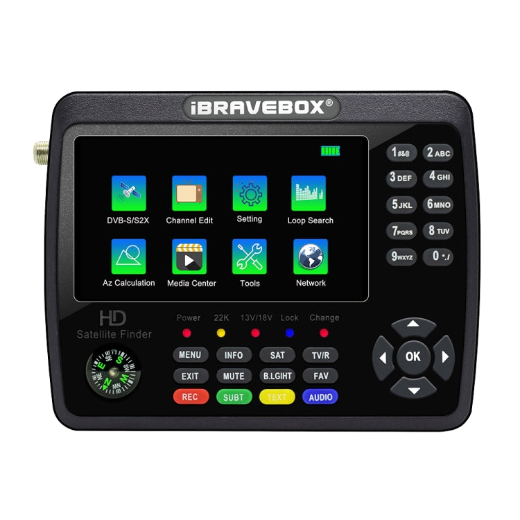 iBRAVEBOX V10 Finder Max 4.3 inch Display Digital Satellite Meter Signal Finder, Support DVB-S/S2/S2X, Plug Type:US Plug(Black) - Satellite Finder by PMC Jewellery | Online Shopping South Africa | PMC Jewellery | Buy Now Pay Later Mobicred