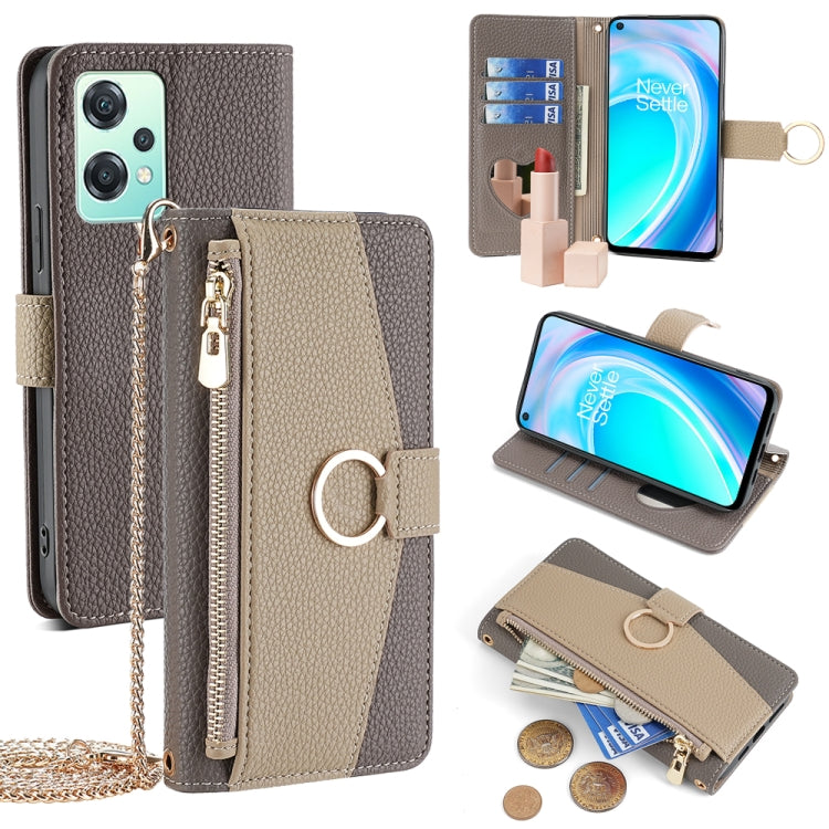 For OnePlus Nord CE 2 Lite 5G Crossbody Litchi Texture Leather Phone Case(Grey) - OnePlus Cases by PMC TechLife | Online Shopping South Africa | PMC TechLife | Buy Now Pay Later Mobicred