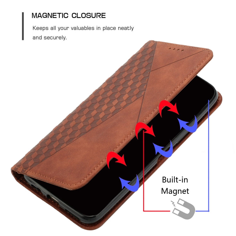 For Tecno Spark Go 2024 / POP 8 Diamond Splicing Skin Feel Magnetic Leather Phone Case(Brown) - Tecno Cases by PMC Jewellery | Online Shopping South Africa | PMC Jewellery | Buy Now Pay Later Mobicred
