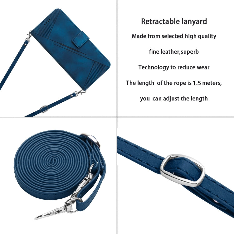 For Tecno Spark 20 Pro+ Dream Triangle Leather Phone Case with Long  Lanyard(Blue) - Tecno Cases by PMC TechLife | Online Shopping South Africa | PMC TechLife | Buy Now Pay Later Mobicred
