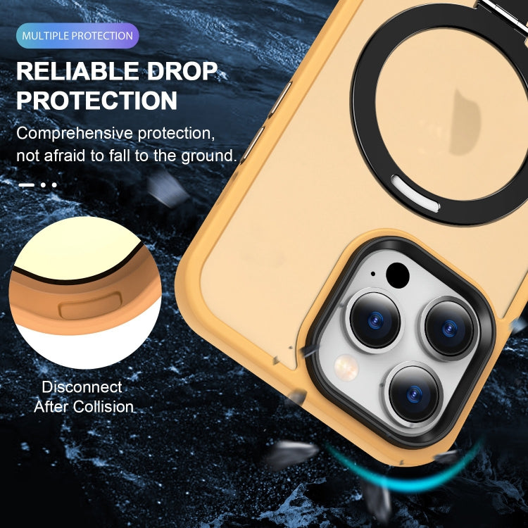 For iPhone 15 Skin-feel MagSafe Holder PC Hybrid TPU Phone Case(Orange) - iPhone 15 Cases by PMC TechLife | Online Shopping South Africa | PMC TechLife | Buy Now Pay Later Mobicred