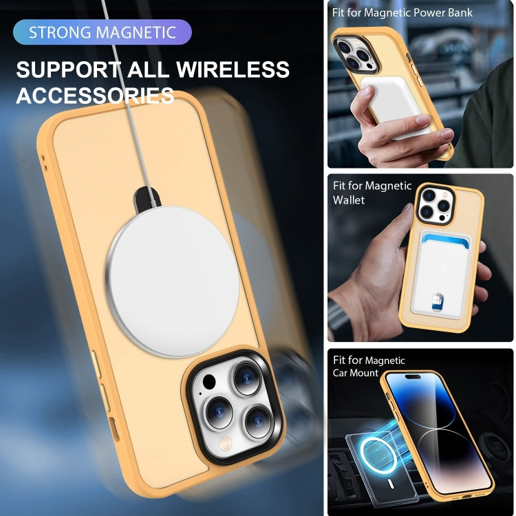 For iPhone 16 Pro Max Skin-feel MagSafe Holder PC Hybrid TPU Phone Case(Orange) - iPhone 16 Pro Max Cases by PMC TechLife | Online Shopping South Africa | PMC TechLife | Buy Now Pay Later Mobicred