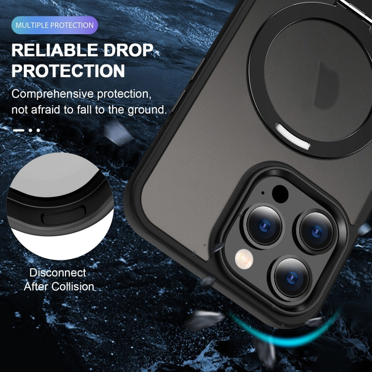 For iPhone 16 Pro Skin-feel MagSafe Holder PC Hybrid TPU Phone Case(Black) - free shipping - PMC TechLife - Order now!