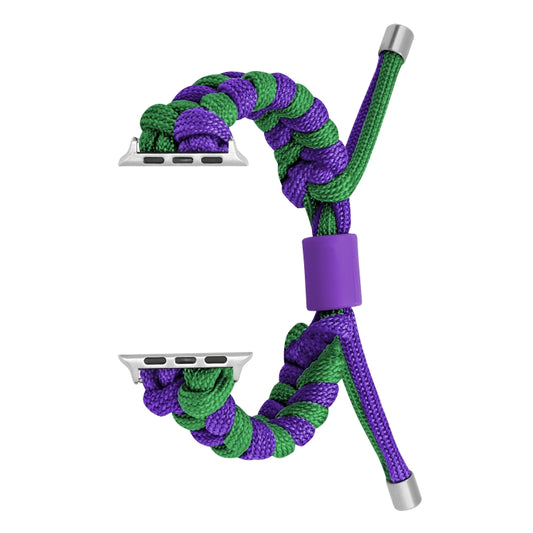 For Apple Watch Ultra 49mm Paracord Fishtail Braided Silicone Bead Watch Band(Dark Purple Green) - Watch Bands by PMC Jewellery | Online Shopping South Africa | PMC Jewellery | Buy Now Pay Later Mobicred